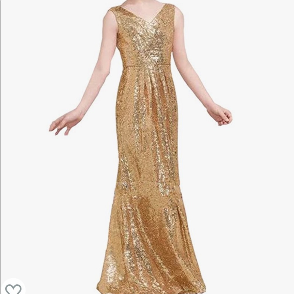 Gold glitter sequin dress